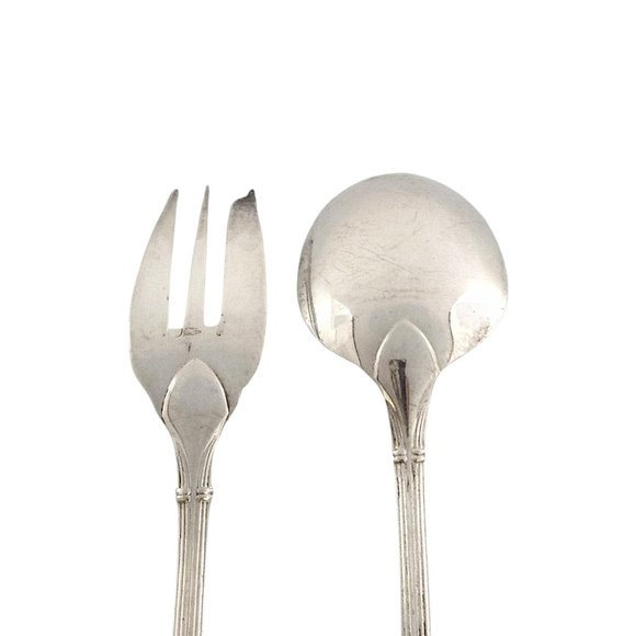 Christofle Sterling Silver Oceana Salad Serving Set Fork and Spoon (A) #12334 - Picture 5 of 11